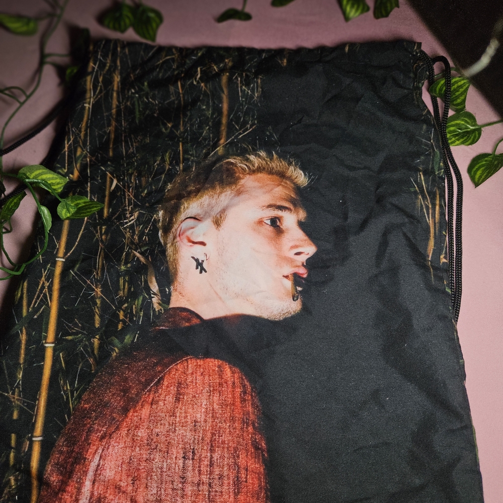 Black Drawstring Backpack Ft MGK